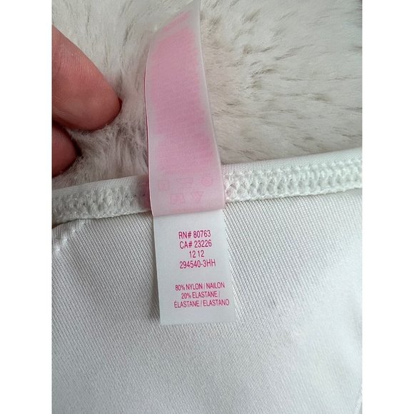 Victoria's Secret Small White 90’s Inspired Beaded Triangle Swim Bikini Top Y2k - Picture 4 of 6